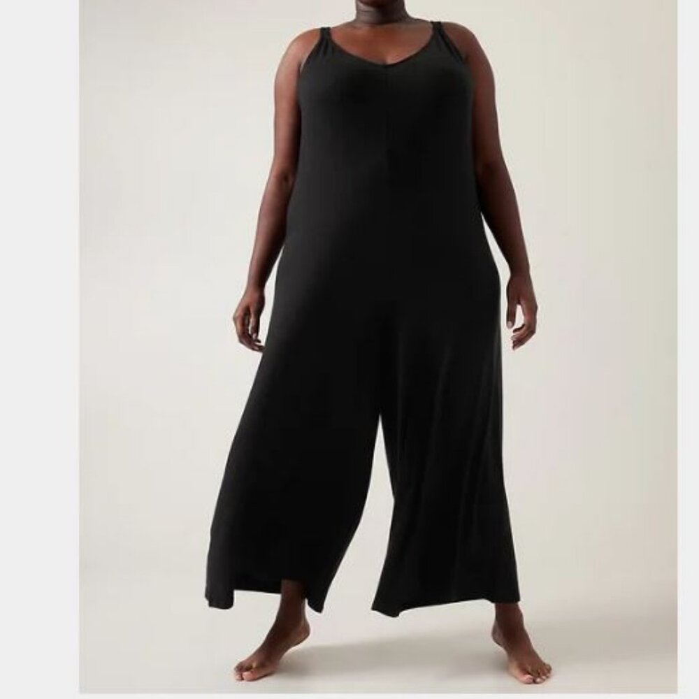 Athleta Black Nighttime Bliss Sleep Romper Jumpsuit Lingerie PJ XS - Picture 4 of 5